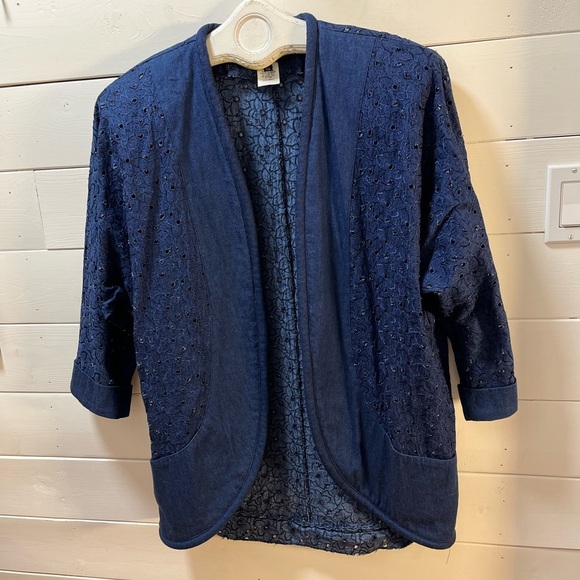 ❣️RONI BLANSHAY MONTRÉAL • Vintage Embroidered Jacket with Shoulder Pads Size 10 - Picture 3 of 8